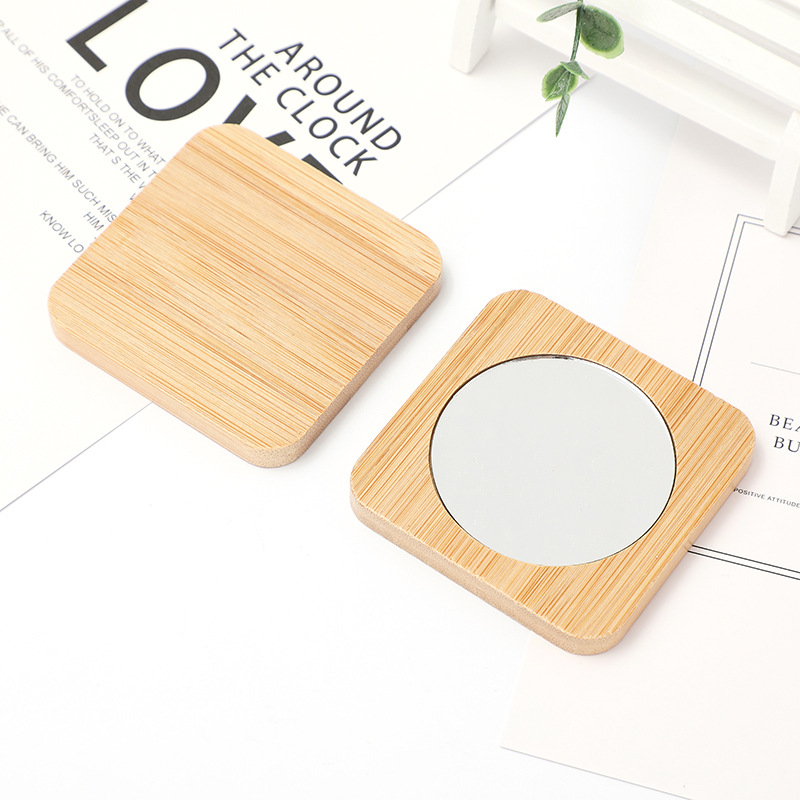 Espejo de Mano con Marco de Madera Portátil de Alta Definición para Maquillaje image 8