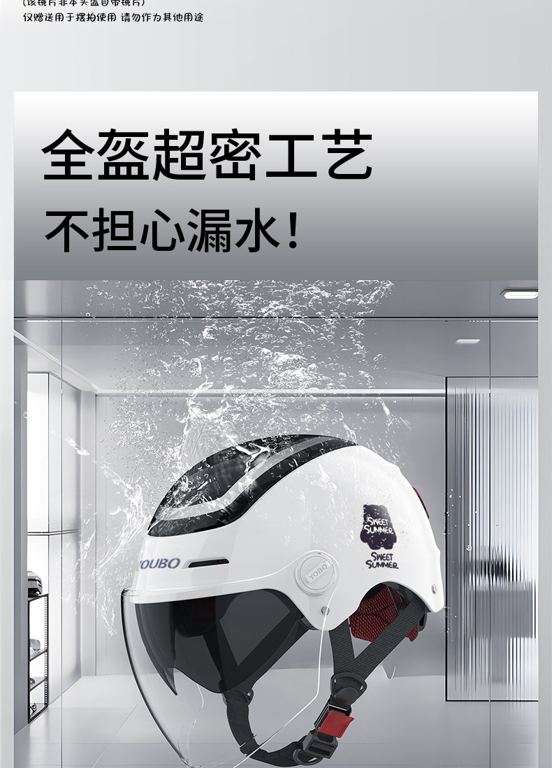 Youbai 3C Certified Electric Motorcycle Helmet Men and Women Winter Double Lens Sunscreen Half Helmet