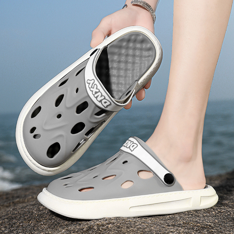 2024 verano sandálias de playa para hombres zapatos de agujero para hombres zapatillas antideslizantes con suela suave zapatos de playa ligeros