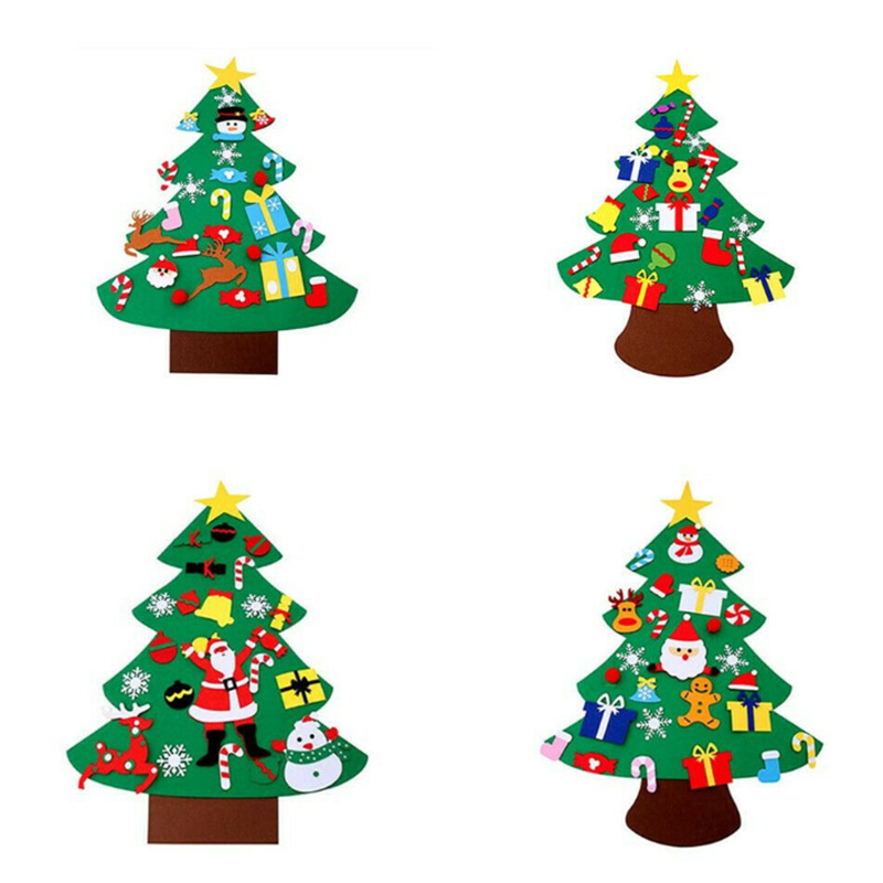毛毡圣诞树 新款外贸手工毛毡圣诞树益智儿童diy装饰品毛毡圣诞树