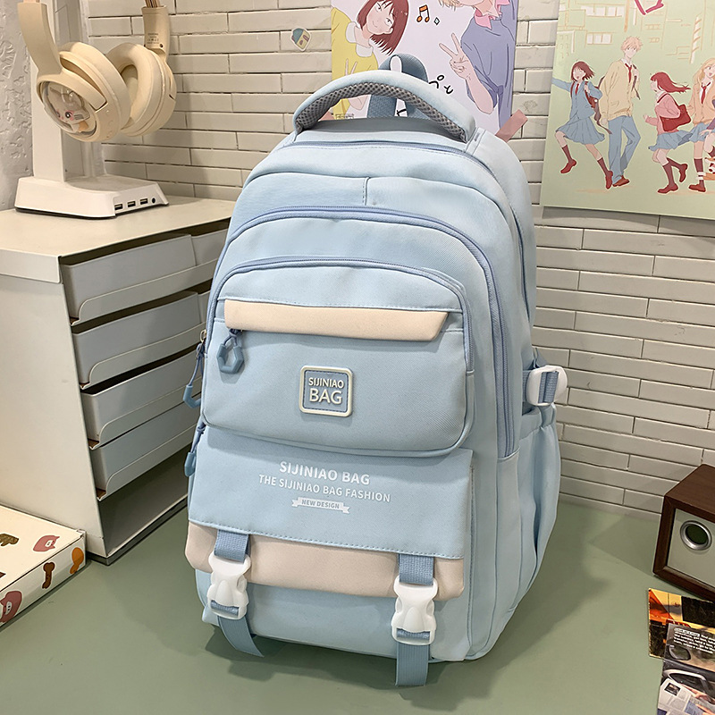 Mochila escolar de nuevo estilo para mujer, mochila para estudiantes de secundaria de alto valor, mochila de varios compartimentos para estudiantes de primaria y secundaria de alta calidad