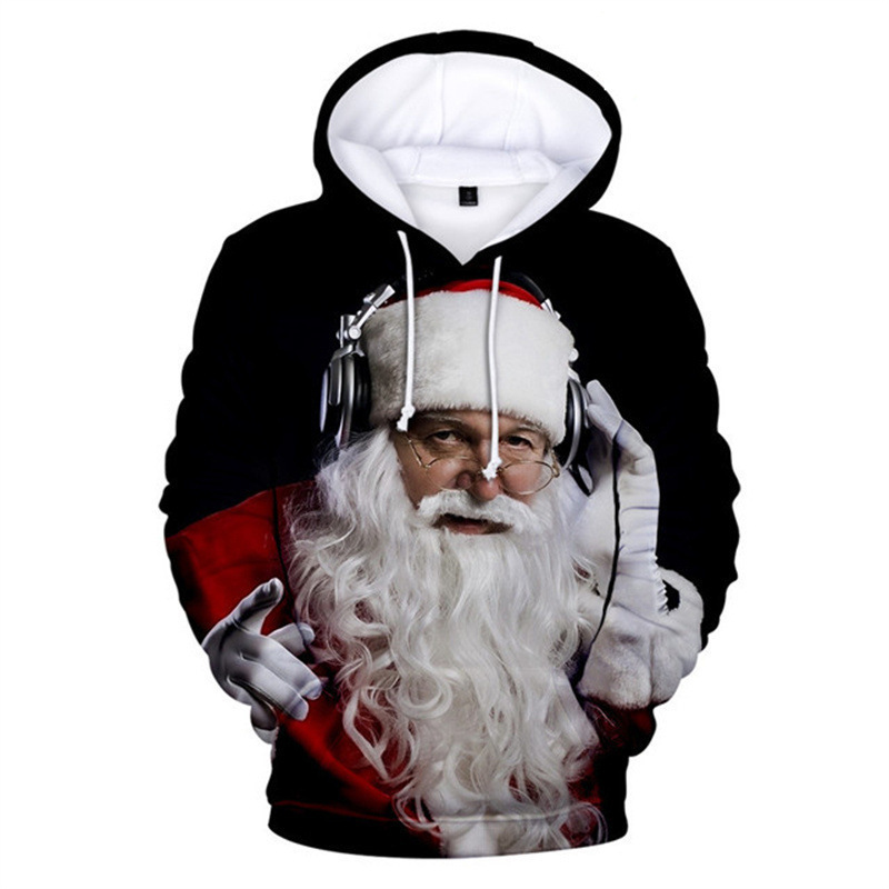 Sweat à capuche homme imprimé 3d carnaval noël style décontracté_voghion.com