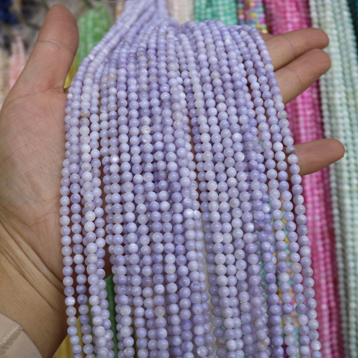 Conchas de agua dulce naturales cuentas mixtas de color 4mm color monocromático bolas perlas sueltas diy joyería accesorios joyería al por mayor image 46