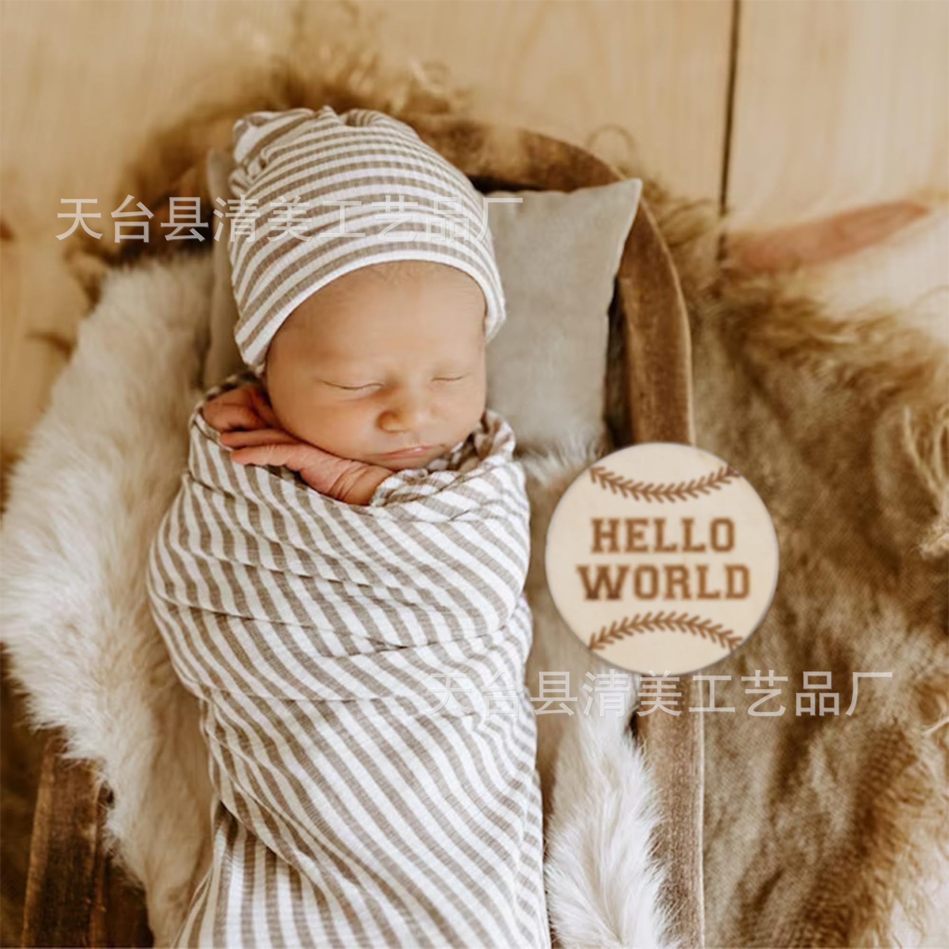 Milestones para bebés tallados en madera a doble cara