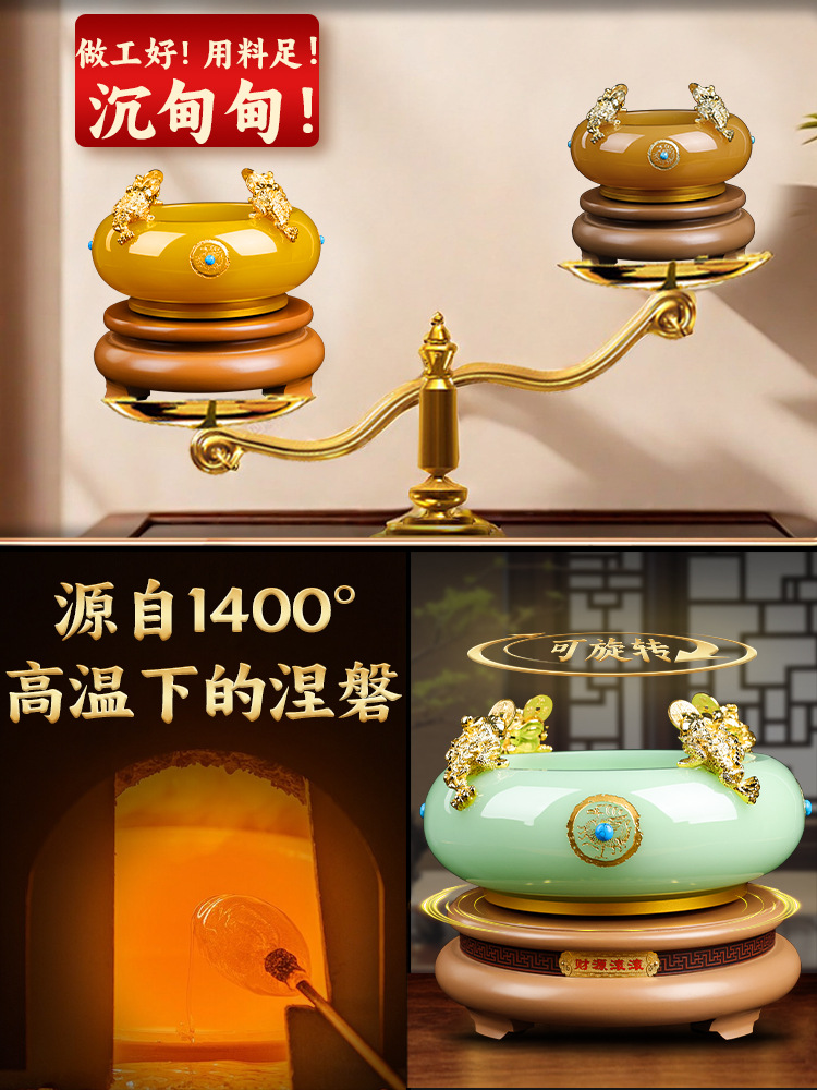 聚宝盆摆件招财聚财罗盘琉璃存钱罐乔迁礼物开业礼家居办公室客厅