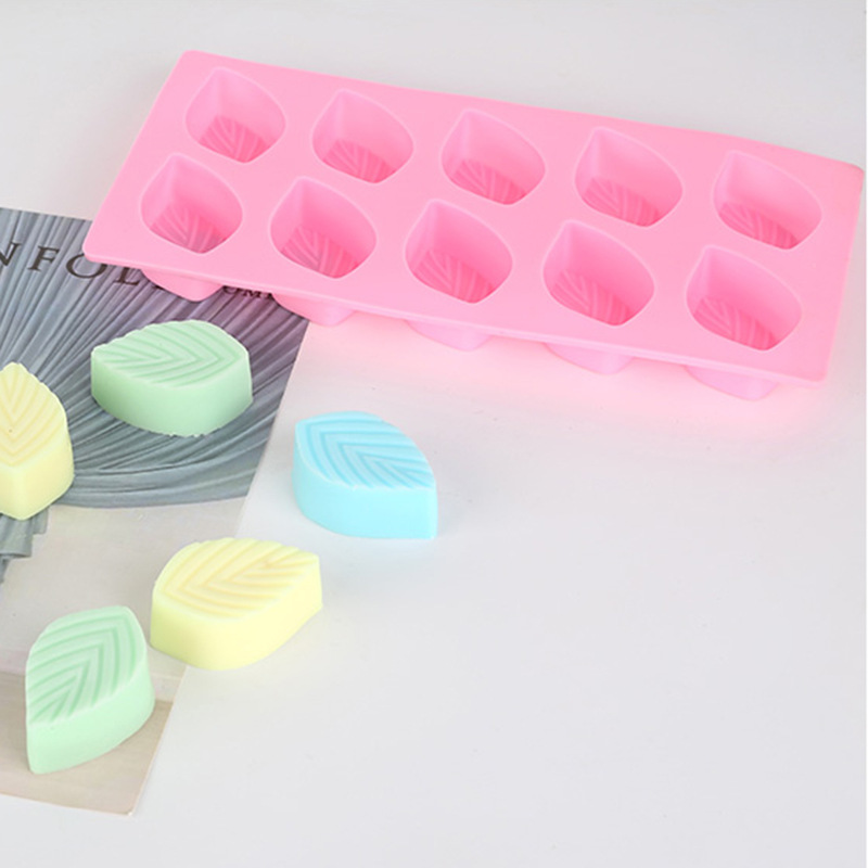 十孔树叶手工皂硅胶模具滴胶模具 蛋糕模烘焙工具|ms