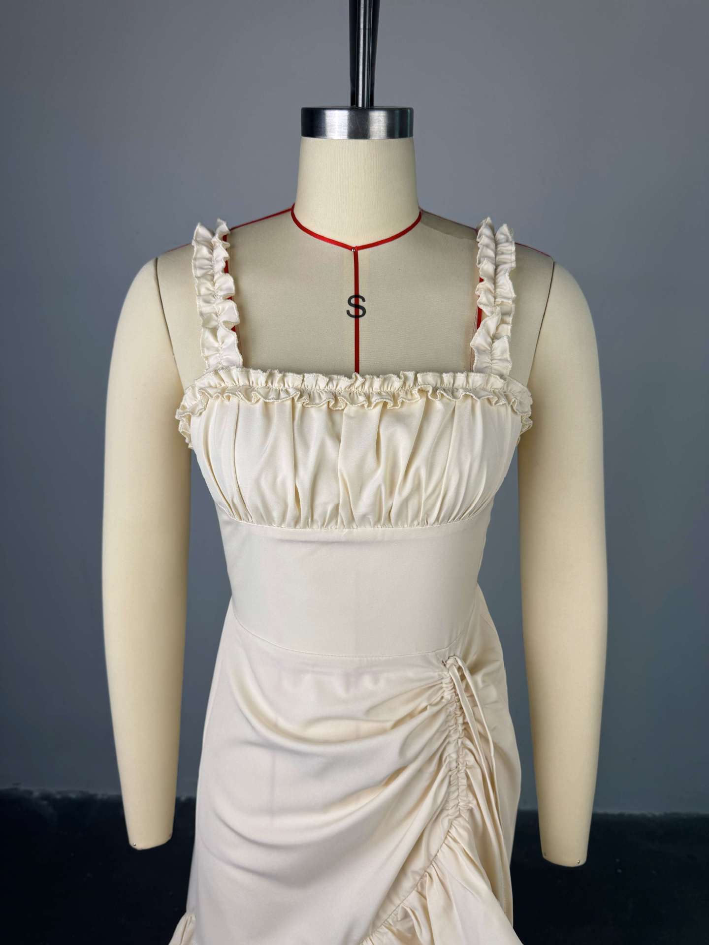 Elegant Off-Shoulder High Waist Maxi Dress With Flounce Hem - Slimming Summer Dress For Women (S-Xxl, Cream White)_ecoleips.com