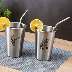 304 stainless steel straw eco-friendly drinking tube milk tea cold drink metal bend non-disposable heat-resistant hot drink portable