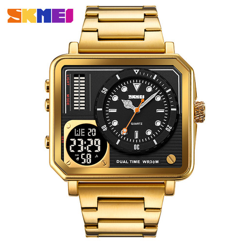 Shimei Large Steel Strap Dual Time Electronic Watch Multifunctional Sports Trendy Fashionista's Versatile Watch Dropshipping