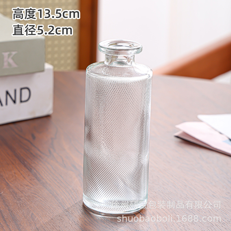 De estilo europeo retro pequeño florero botella de aromaterapia de vidrio mini jarrón transparente decoración de la sala de estar simple mesa de comedor decoración del hogar