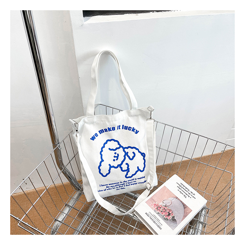 New fashionable and cute canvas bag, simple and large-capacity tote bag, casual and versatile single-shoulder crossbody bag, Douyin consignment undefined