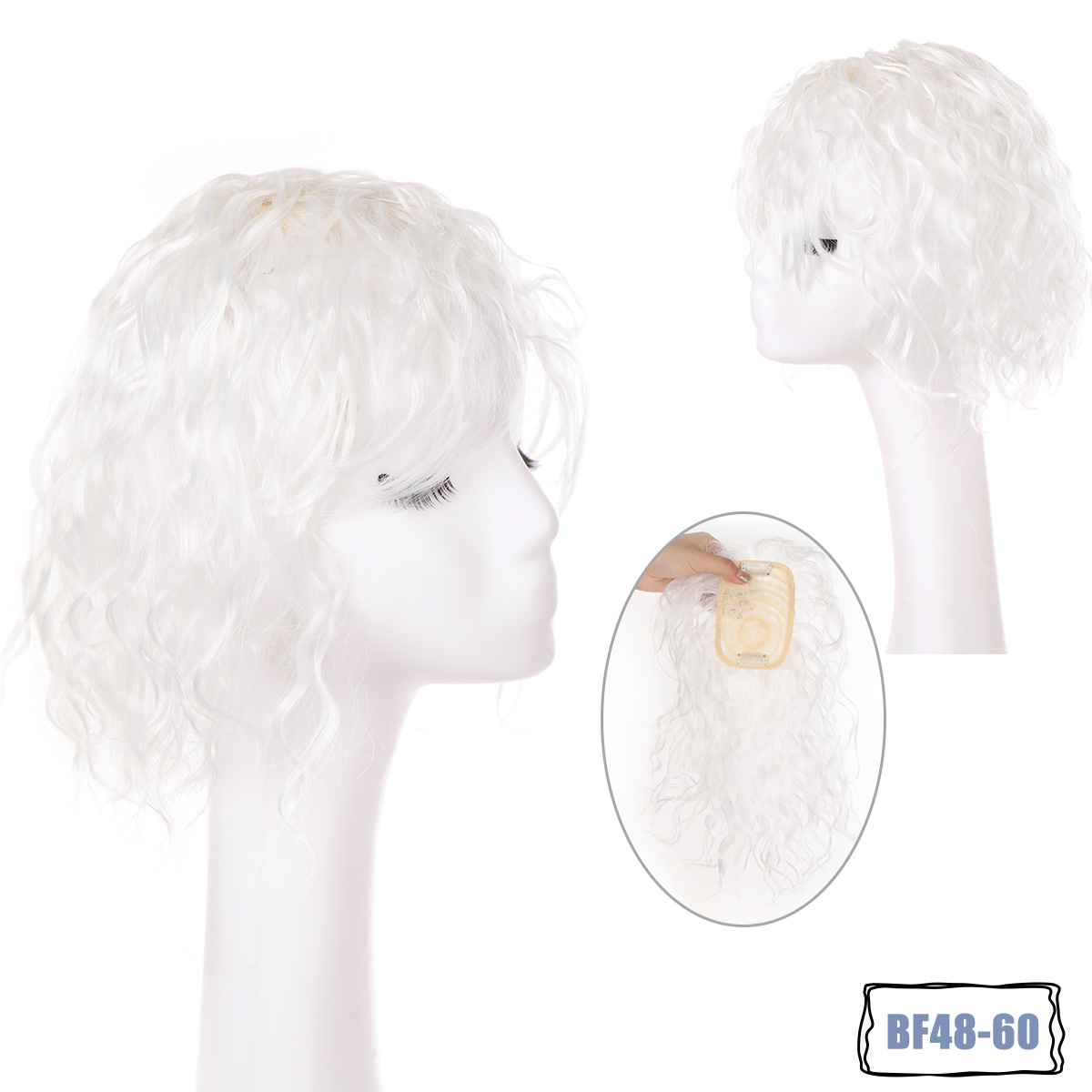 Peruca de cabelo sintético e aplique topper para mulher_voghion.com