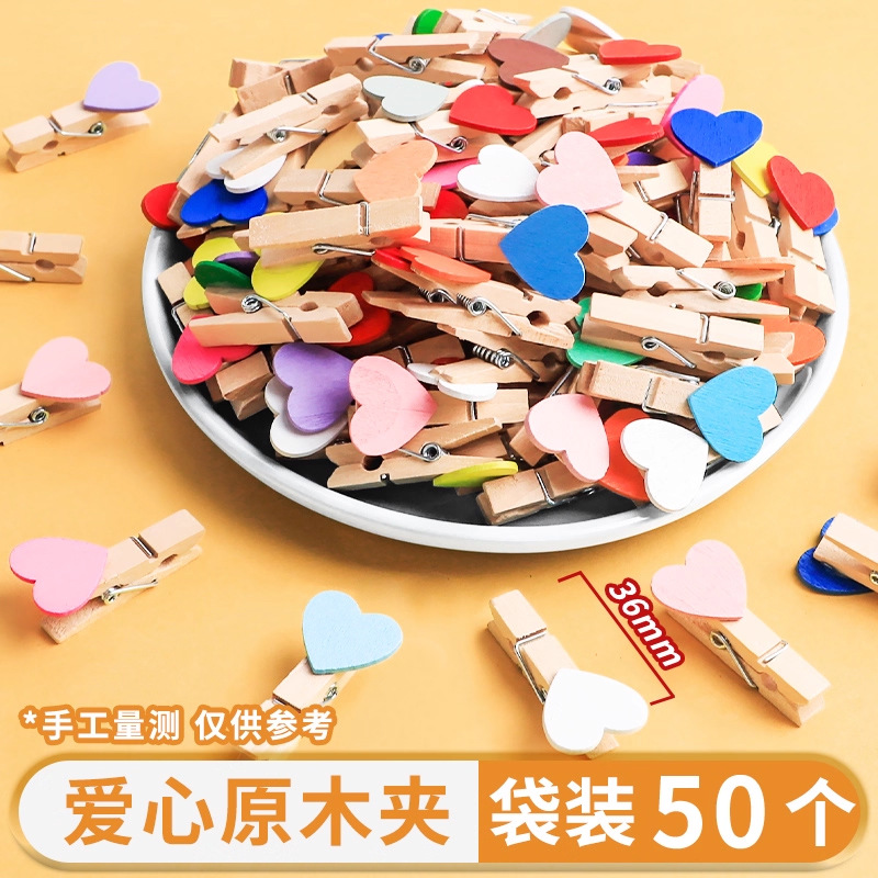 Fábrica al por mayor color de madera mano foto clip de madera de color 100 etiquetas de cuerda de cáñamo clip de madera