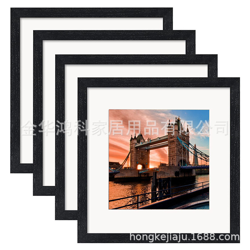 Factory customized cross-border Amazon 12x 12 inch square photo frame table American wooden wall picture frame wholesale