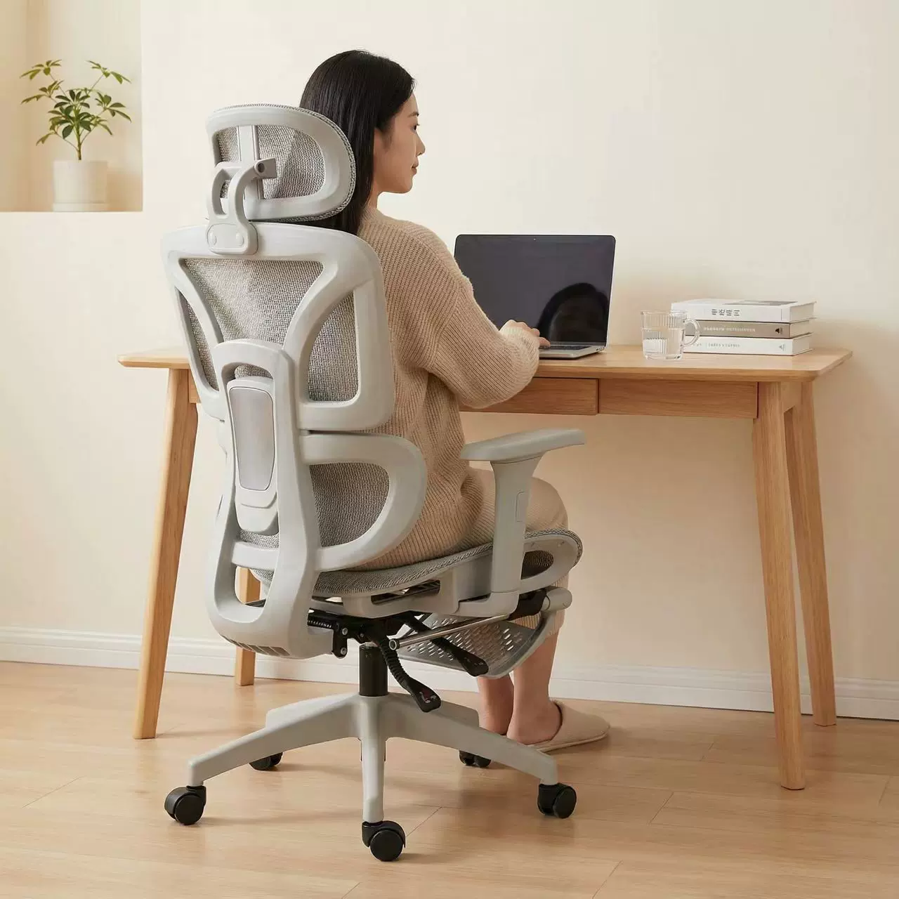 简约人体工学椅懒人可躺办公室椅子舒服久坐升降椅宿舍卧室转椅