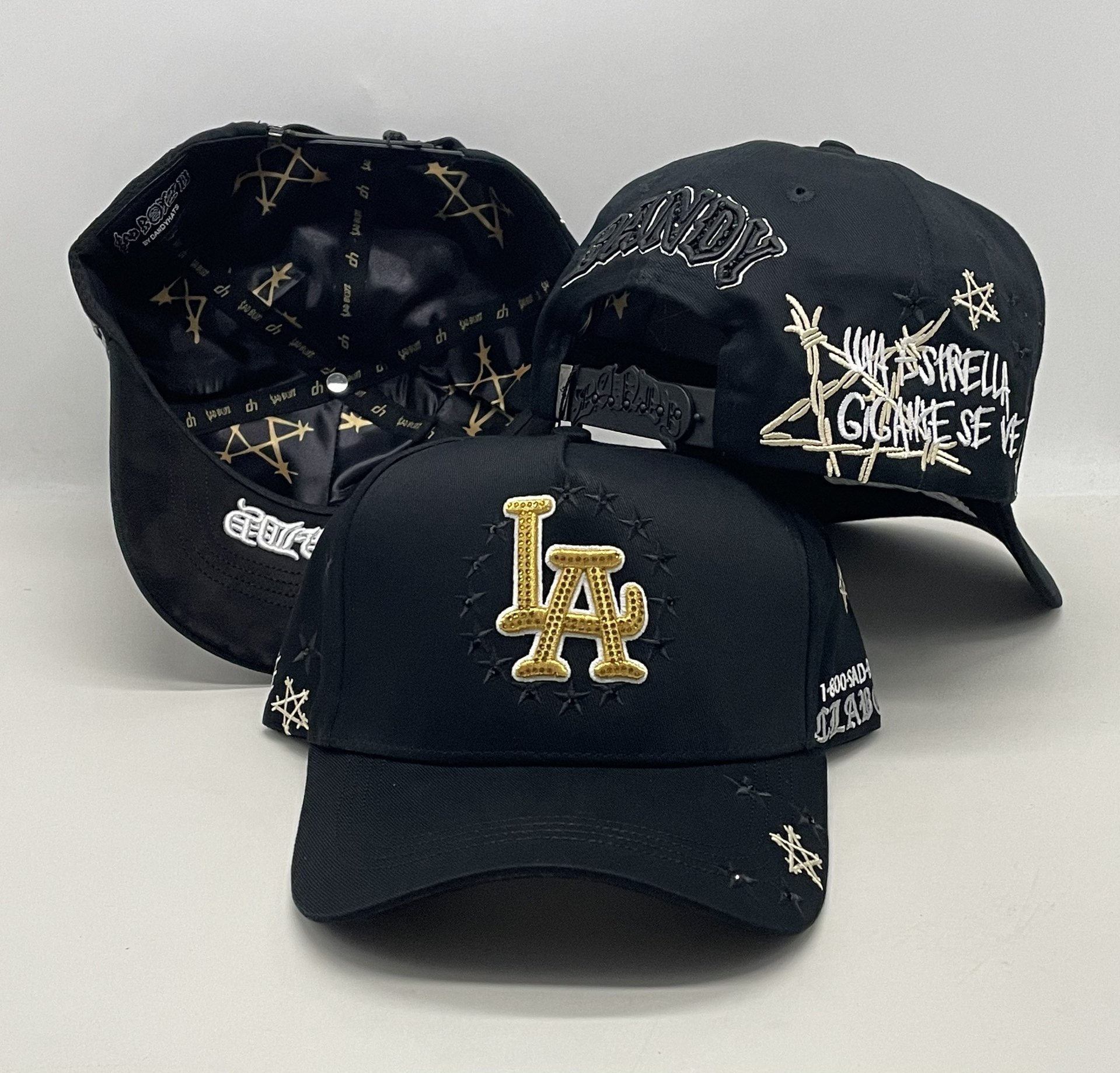Nuevo Meike Duo Dandy bordado ajustable gorra de boca de pato borde curvo gorra de béisbol con diamantes barba tío