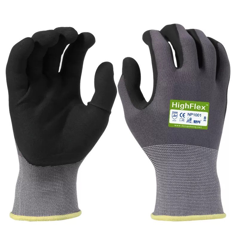 Dengsheng guantes de protección laboral NP1001 resistente al desgaste antideslizante pegamento highflex inmersión trabajo sitio industrial