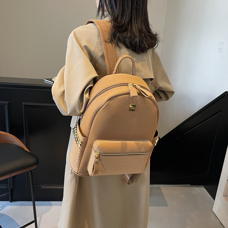 Casual estilo coreano mochila universitaria simple moda tejida mochila de mujer 2025 nueva gran capacidad mochila de mujer