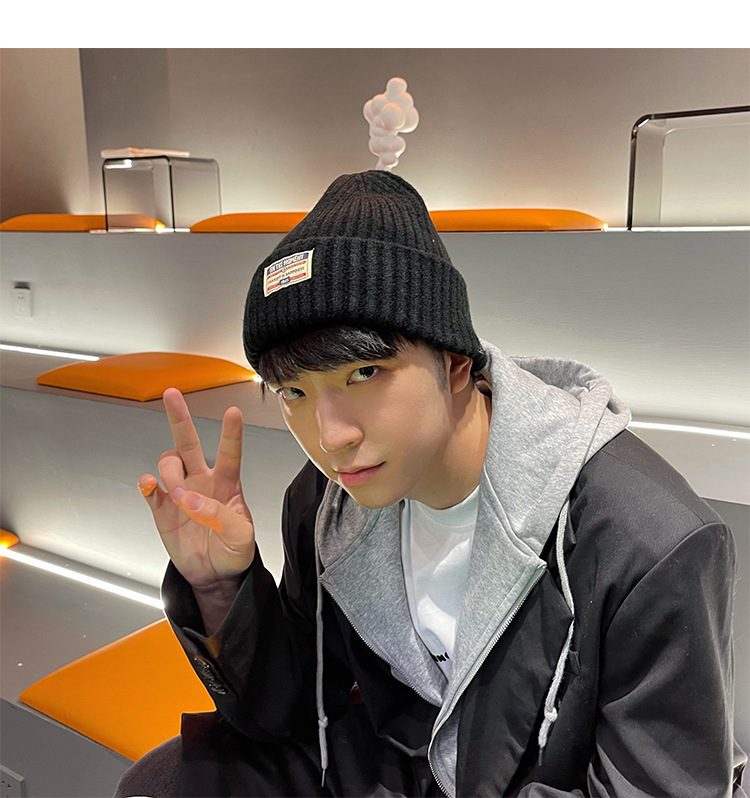 Gorro de malha para homem e mulher com proteção de orelhas_voghion.com