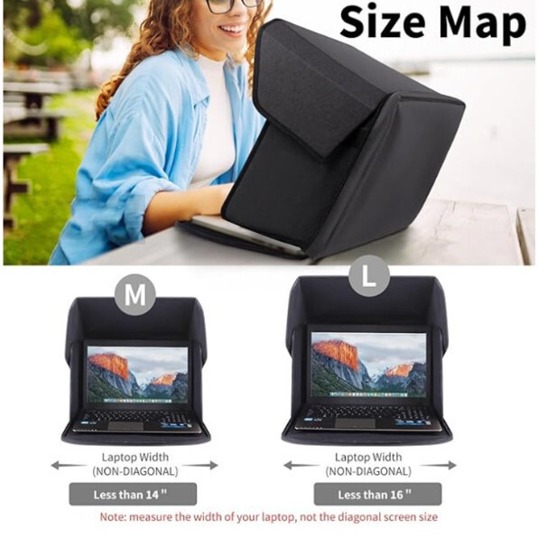 Hot-selling, in-stock outdoor laptop sunshade and privacy screen, foldable and portable protective cover