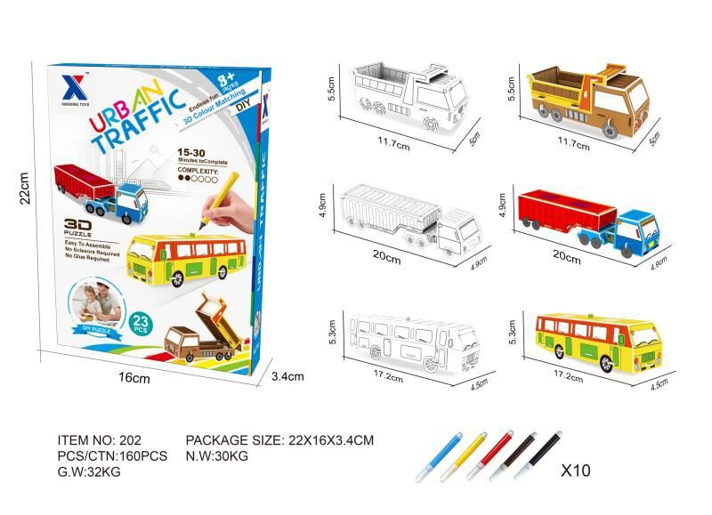 Casa tridimensional transfronteriza pintada graffiti infantil juguetes creativos puzzle educación temprana juguetes de cartón ensamblados a mano
