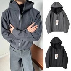 アウトドア春と秋のウールのジャケット男性のスポーツ防風と帽子の突撃服のゆったりとした通気性のカジュアルな男性のコート
