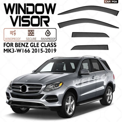 Coupe Window Visor, Rain shield - standard-packing-without-logo-mercedes-benz-gle-mk3-w166-2015-2019-plexiglas-no-bright-strips-rain-shield