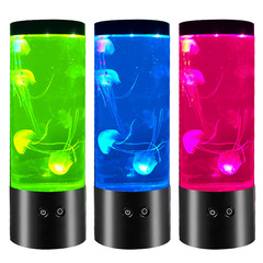 4匹のクラゲの9寸のクラゲの明かりはクラゲのledの七色の小さい夜の明かりのベッドの頭の雰囲気の明かりをシミュレーションします。