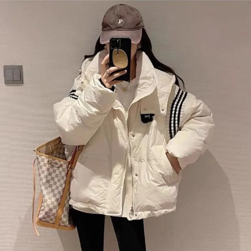Gordo MM americano ropa de algodón de alta calle parejas de invierno explosión de nuevo estilo para aprender ropa de algodón gruesa casual retro chaqueta de algodón suelta
