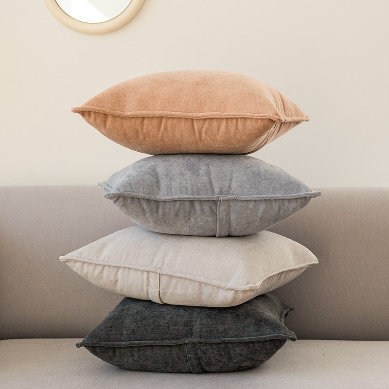 Light Luxury Chenille Living Room Sofa Pillow, Bed Headrest Cushion, Lumbar Pillow Cover Without Insert, Large Backrest Cushion for Home
