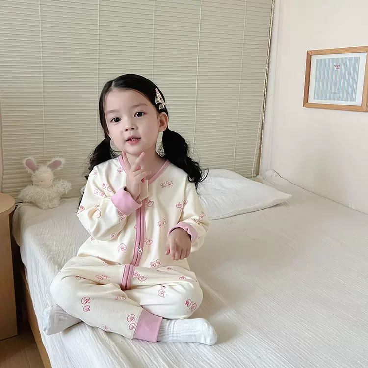 宝宝睡袋磨毛无骨儿童连体睡衣女宝无痕羊毛拉架防踢被秋冬新款