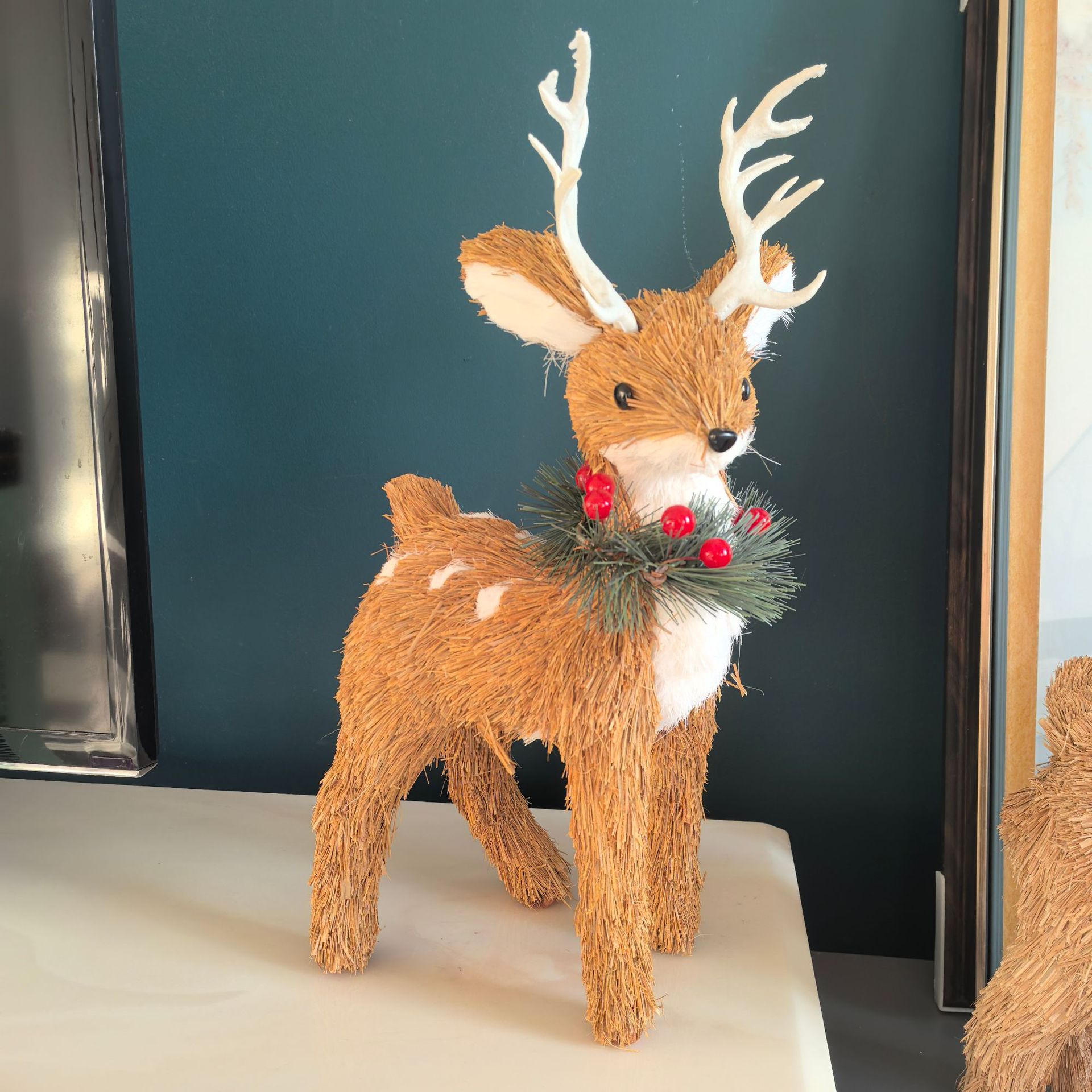Decoración de ciervo navideño, adornos lindos, exquisitos recuerdos, simulación de alces, decoración de escritorio de ventana navideña, accesorios