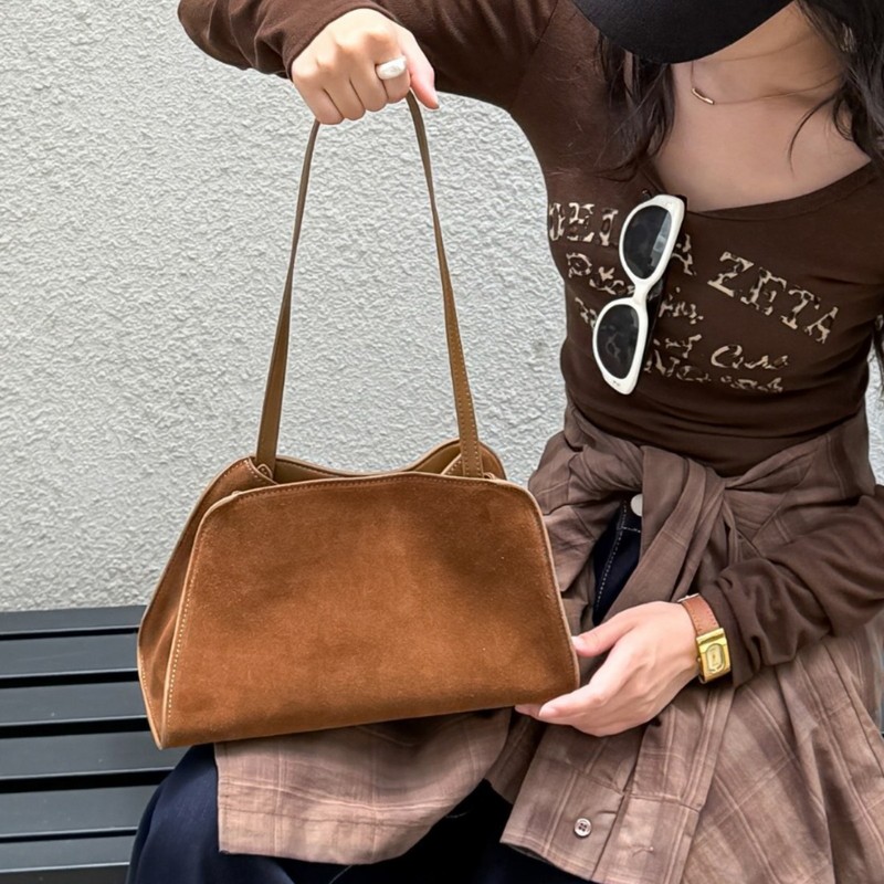 极简row风Peggy新clutch磨砂牛皮托特包欧美复古手提单肩腋下包女|undefined
