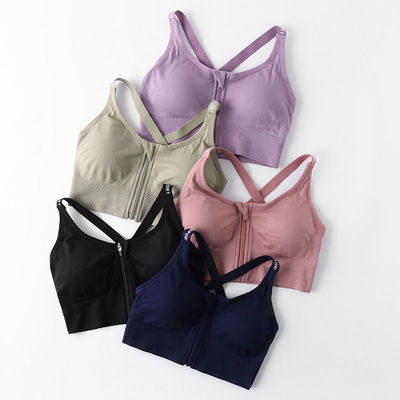 Sports underwear zipper Shockproof run drooping Gather Bra Bras yoga undergarment covering the chest and abdomen vest