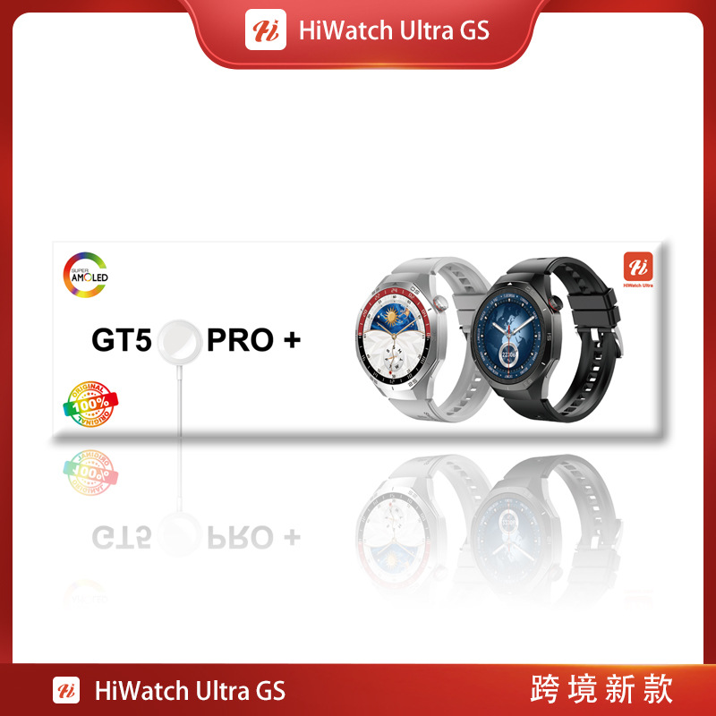 Cross-Border New Gt5 Pro + Round Smart Watch 1.5 Large Screen Bluetooth Call Music Pedometer Sports Health