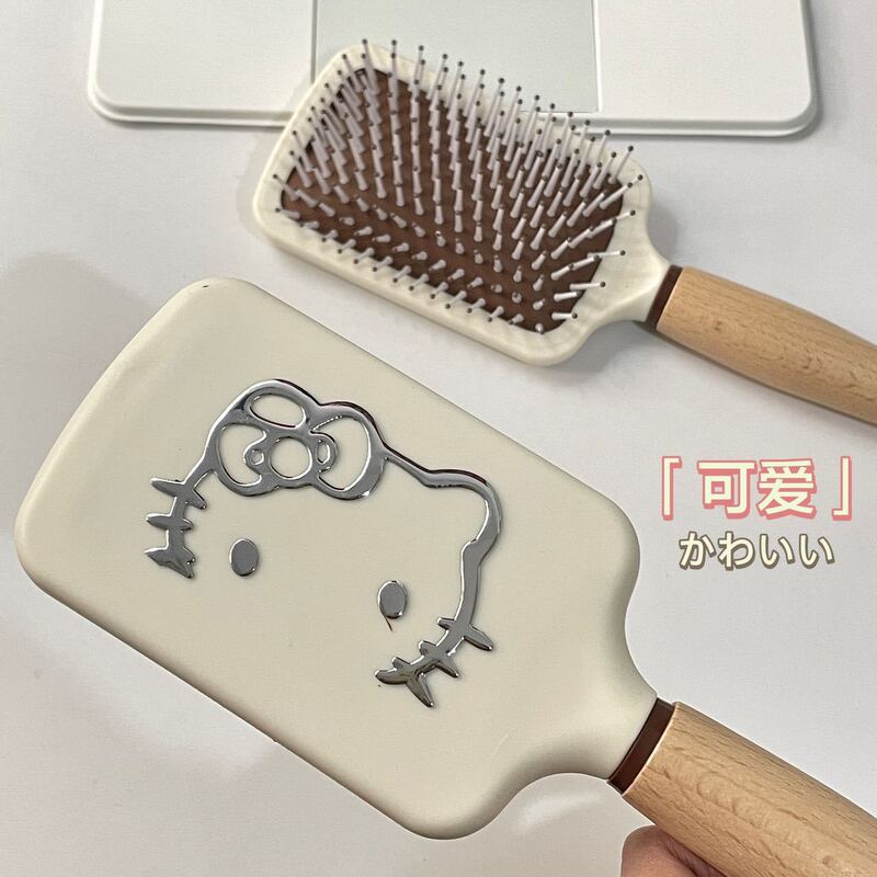 ハローキティ木柄エアバッグマッサージ櫛静電気防止カール櫛|undefined
