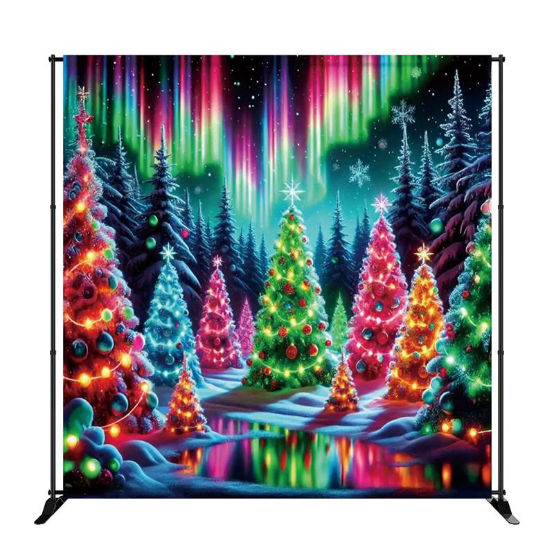 铝合金可伸缩海报支架活动宣传万能布背景墙展会广告快幕秀展架