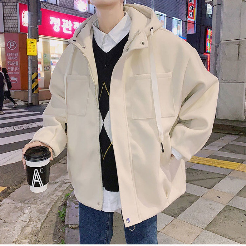 Windbreaker Korean Edition Trend have cash less than that is registered in the accounts Woollen cloth overcoat 2022 Handsome ruffian Chaopai Fur coat Autumn and winter