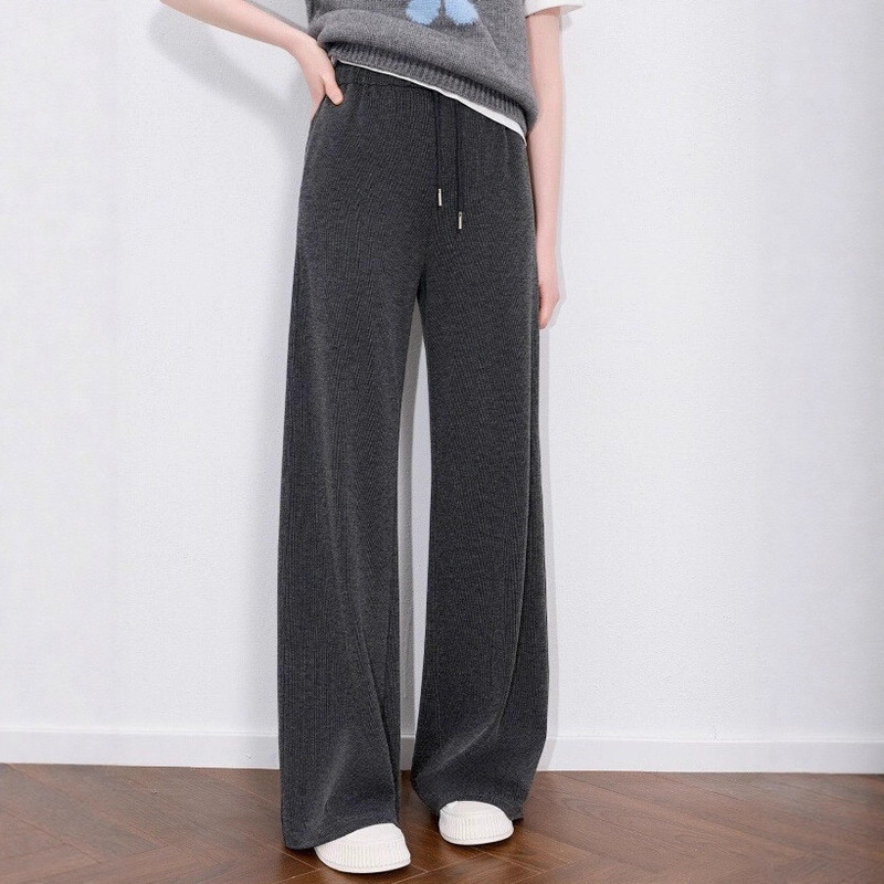 Official Image 2025 Autumn and Winter New High-Waisted Casual Long Pants Straight-Leg Wide-Leg Sweatpants for Women Versatile Stylish Slimming Winter Style