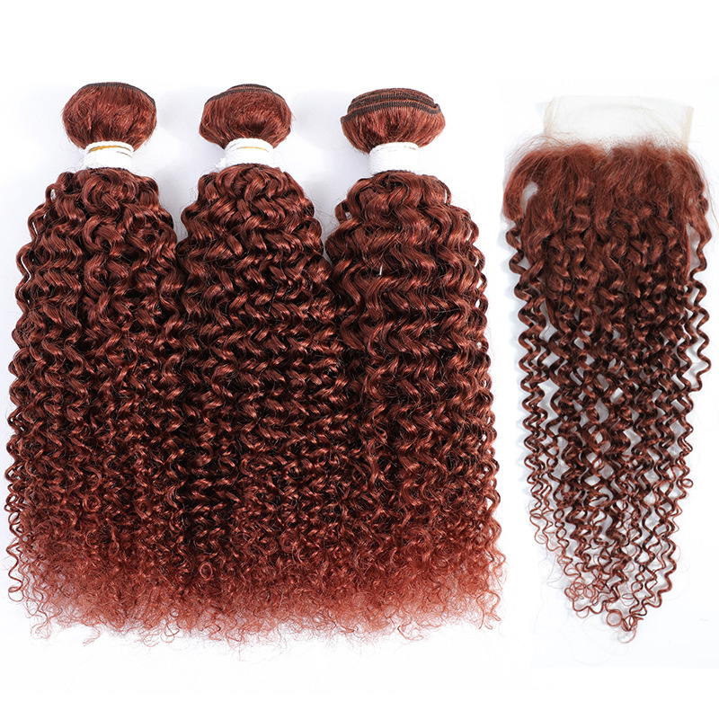 No. 33 kinky curly bundles with closure...