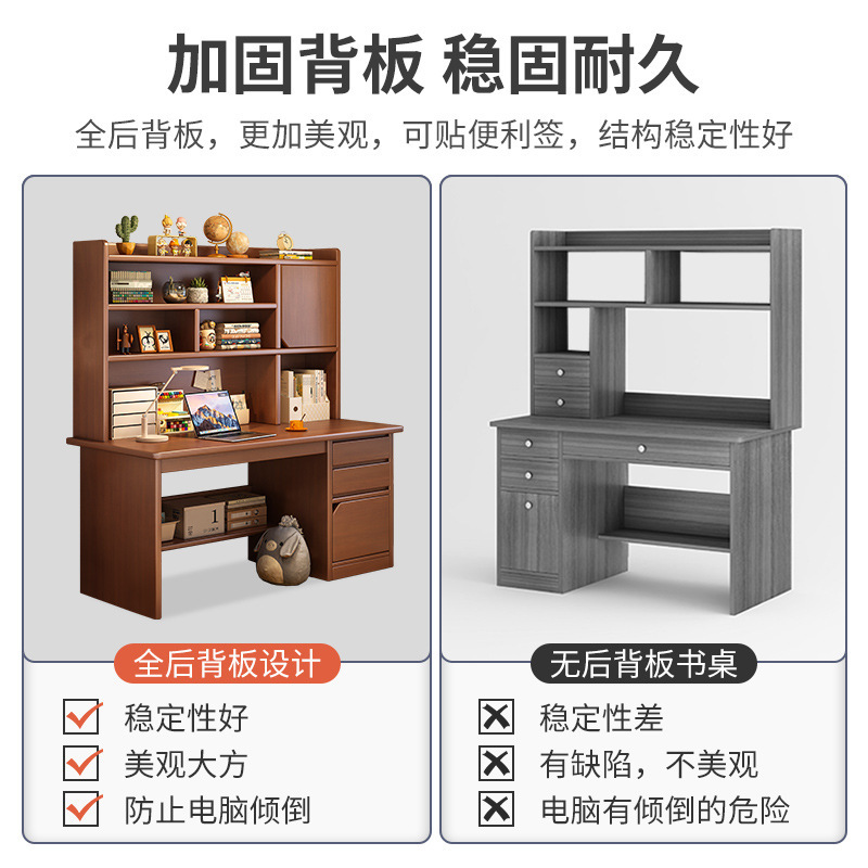 Mesa de escritorio de niños de madera, mesa de estudio doméstica para estudiantes de secundaria, escritorio de escritorio para estudiantes de secundaria, escritorio de computadora para dormitorios, estante integral