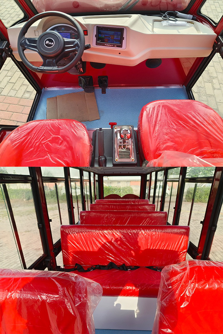 14-17 Seats Electric Cartoon Sightseeing Car Four-Wheel Scenic Spot Sightseeing Car Hotel B&B Shuttle Bus Tourism Sightseeing