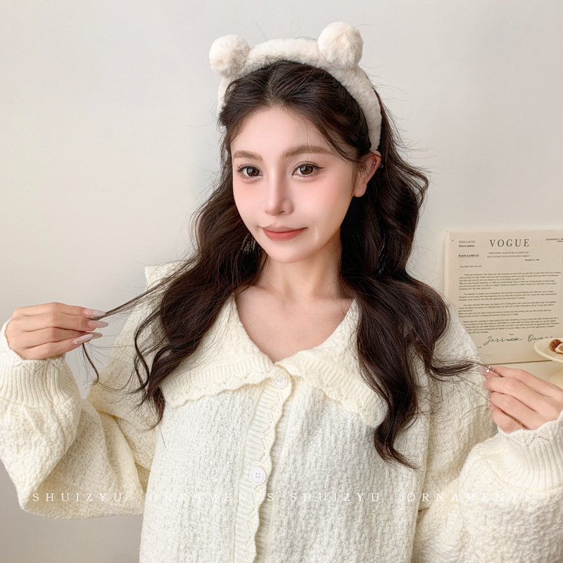 Cute pelúcia lavado facial correa de cabello para mujeres 2025 nuevo tipo de máscara especial para el cabello de maquillaje atar cabello correa de cabello