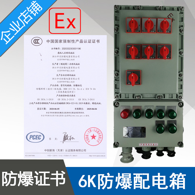 中沈1进6出防爆照明动力配电箱BXMD51BXMD58-6K防爆配电箱CCC证书