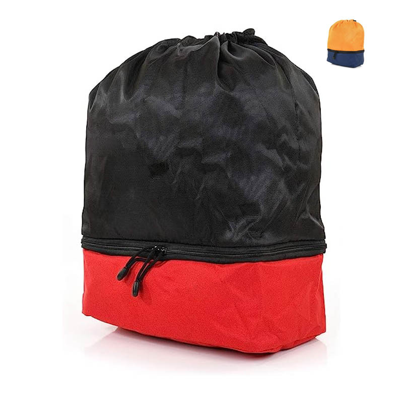 生产户外运动圆绳双肩抽绳包体育运动束口袋足球格抽绳包旅行背包