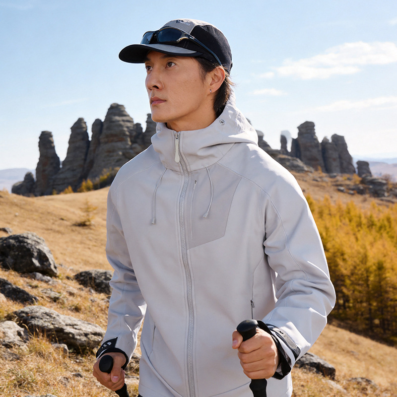 Cross-border wholesale new jacket for men, popular Bird House softshell jacket, unisex hooded composite model for autumn and winter