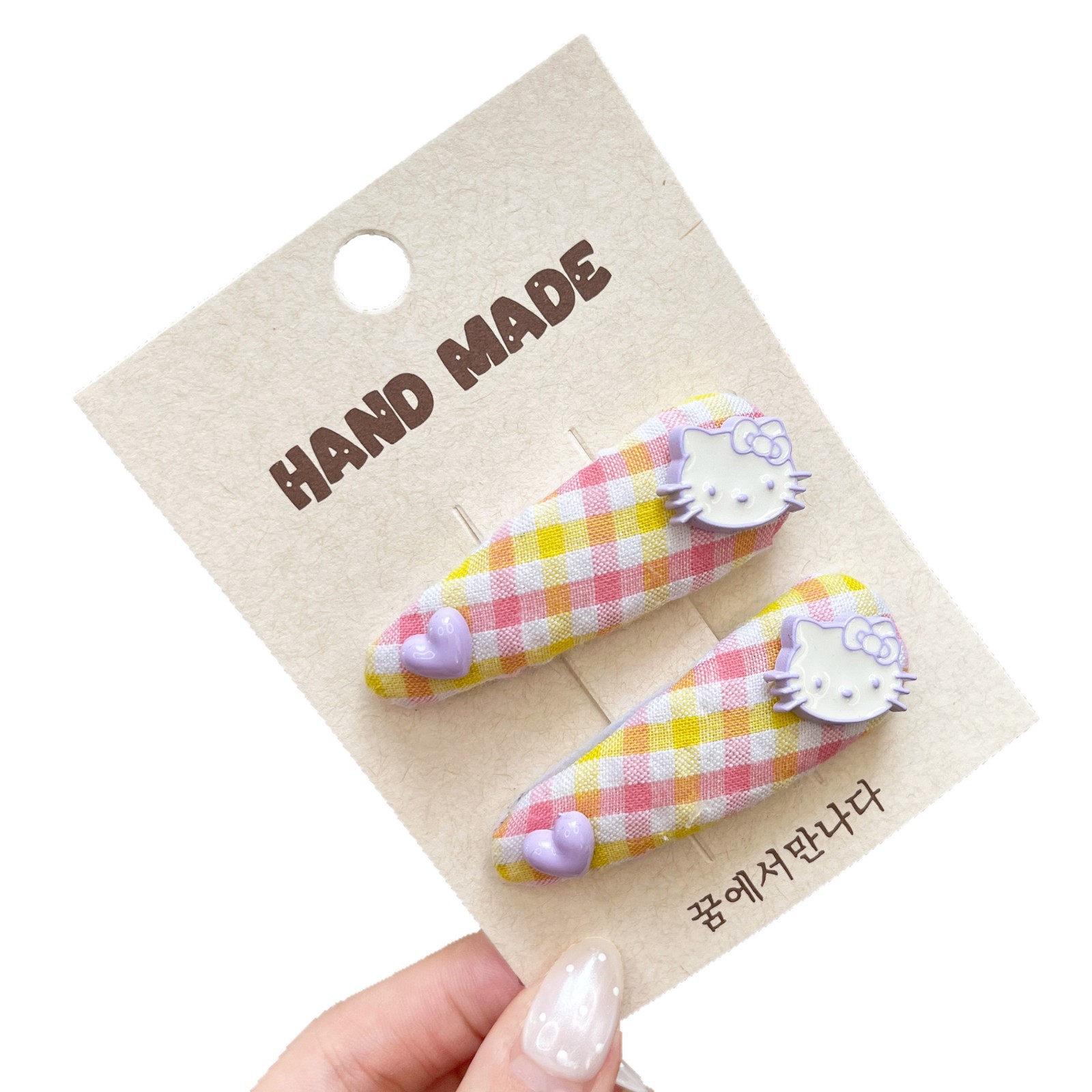 Clips de cabello para niños coreanos, clips de tela a cuadros dulces para niñas, clips de cabello para bebés no lastiman, clips de cabello para bebés, adornos de cabello al por mayor