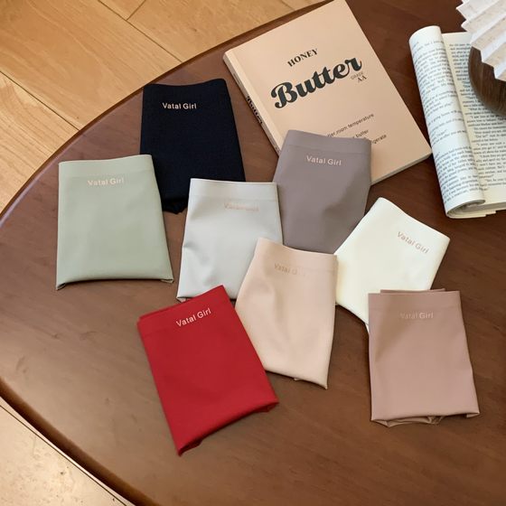 Ice Silk Women's Underwear Summer Comfortable Skin-Friendly Traceless Letter Waist Mulberry Silk Bottom High Elastic Hip for Girls