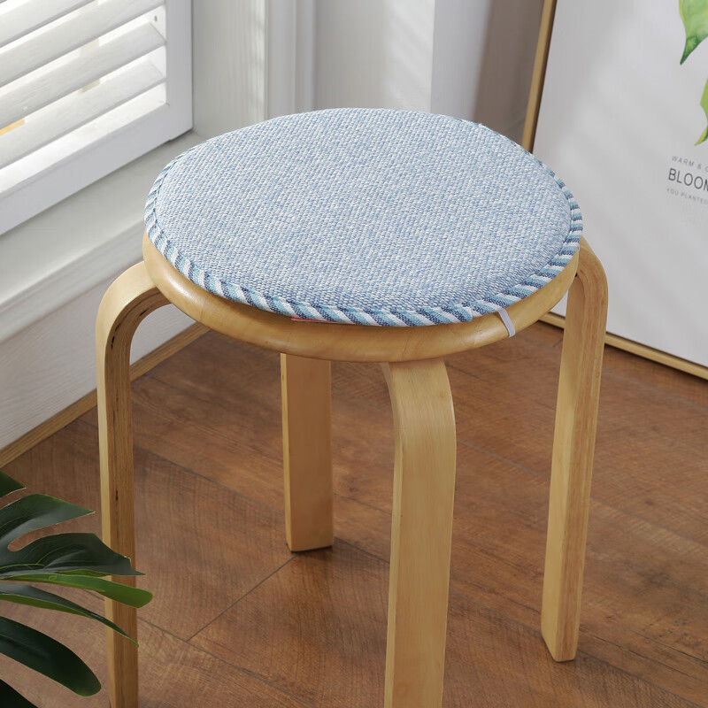 Cojín de silla de lino y algodón redondo de verano Cojín de silla de cuatro estaciones Cojín de asiento de esponja antideslizante Cojín de silla de oficina