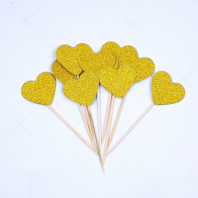 Cake topper heart picks, assorted red/rose and mixed sets, multiple pack sizes (70–100 pcs)